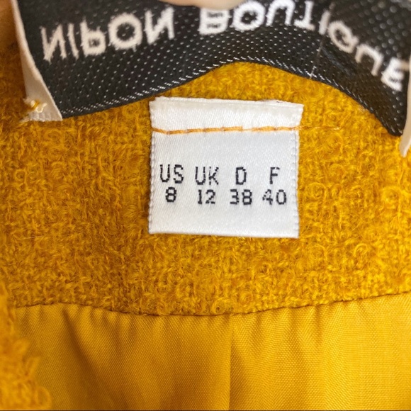 VINTAGE NIPON BOUTIQUE Mustard Wool Boucle Blazer - Picture 10 of 14